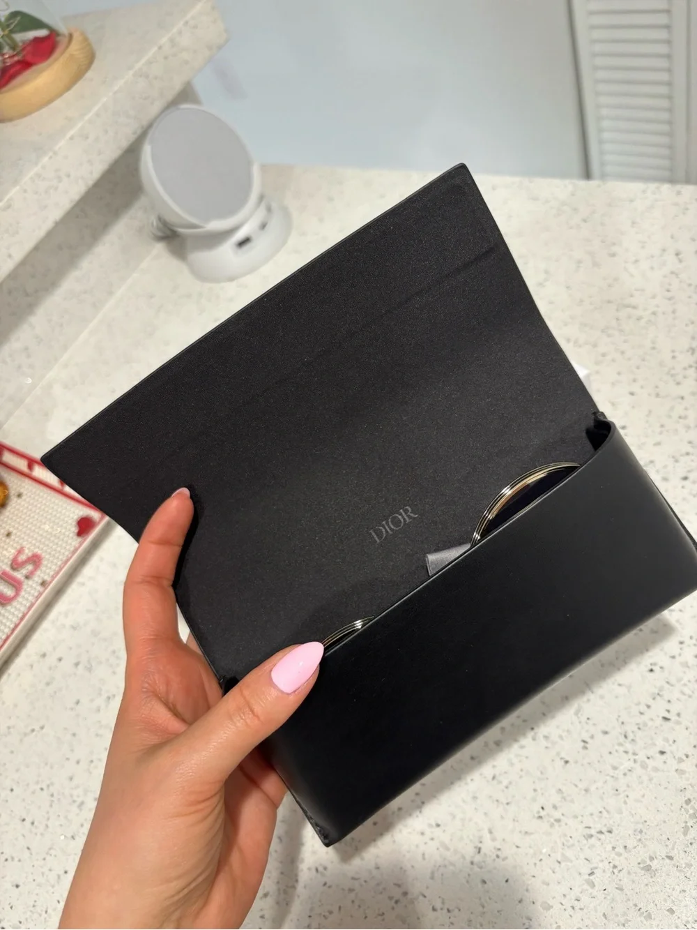 Christian Dior Gold Round Frame Sunglasses with Black Gradient Lenses